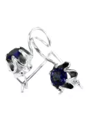 Стерлингово сребро 925 925 Sapphire Обеци vec013s Руски Съветски СССР Винтидж Ар-деко style